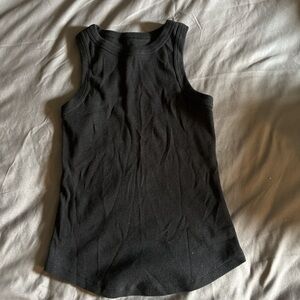 Black Sleeveless Ribbed Top
